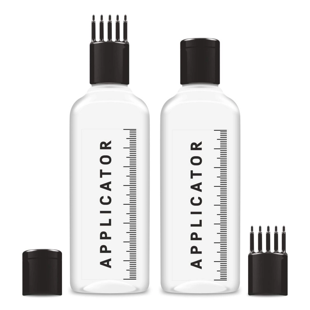 Chariot New York Plastic Hair Root Applicator Bottle With Comb Cap For Applying Hair Oil, Shampoo And Medicine 120 Ml Pack Of 2 (Clear)