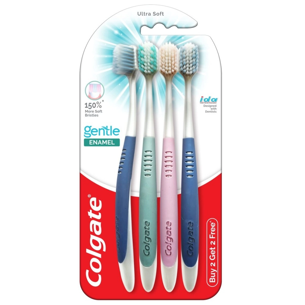 Colgate Gentle Enamel Toothbrush Combo Pack Offer, Ultra Soft Tooth brush - 4 Pcs