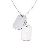 Yellow Chimes Stainless Steel Daily Wear Plain Army Dual Dog Tag Pendant Necklace for Men (Silver) (YCSSCH-TAGDUAL-SL)