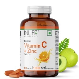 INLIFE Natural Vitamin C Amla Extract With Zinc For Immunity & Skin Care - 60 Veg Tablets (Pack of 1)