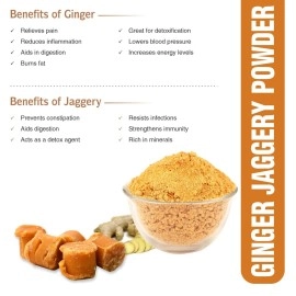 Dhampure Speciality Ginger Jaggery Powder + Turmeric Powder Combo - 600 Grams