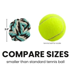 Otterly Pets 6 Pack Rope Balls for Small Dogs & Puppies - Durable, Interactive Chew Toys - for Playtime and Fetch- Ideal for Teething, Training, and Playtime