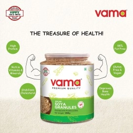 Vama Soya Mince-Granules 99% Fat-free Gluten-free Nutrient-Rich Healthy Products 250g