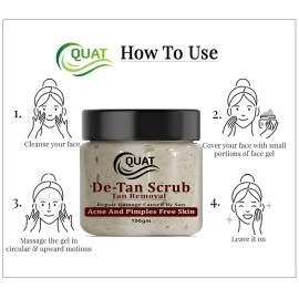 Quat De-Tan Face Scrub For Natural Glowing And Pimple Free Skin For men and women(100 Gm)