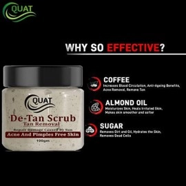 Quat De-Tan Face Scrub For Natural Glowing And Pimple Free Skin For men and women(100 Gm)