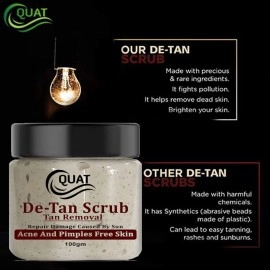 Quat De-Tan Face Scrub For Natural Glowing And Pimple Free Skin For men and women(100 Gm)
