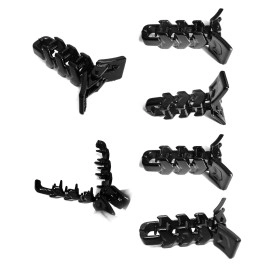 BHARATGAURAV - Hair Accessories Plastic Banana Clips/Clutch for Girls and Women (Pack of 6,Black)
