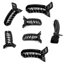 BHARATGAURAV - Hair Accessories Plastic Banana Clips/Clutch for Girls and Women (Pack of 6,Black)