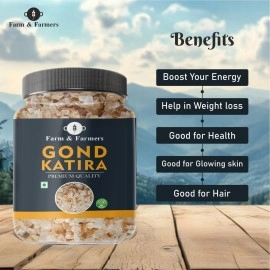 Farm & Farmers Gond Katira Tragacanth Gum 200g | Natural Edible Cooling Gum for Summer Drinks & Digestion | Ayurvedic Remedy for Body Heat, Constipation & Energy Boost