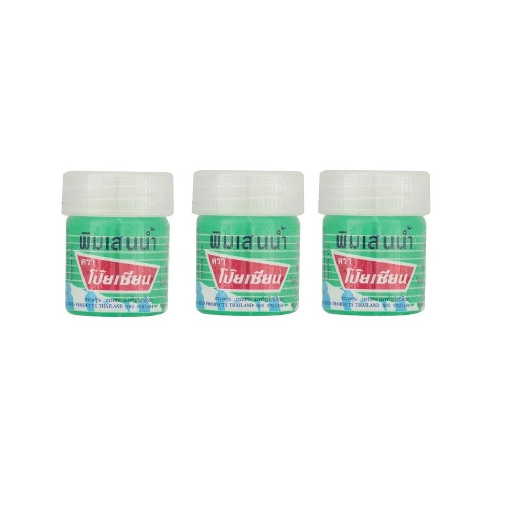 Poy-Sian Pim Saen Balm Oil Nasal Inhaler Inhalant Relief Dizzy Faintness 8 cc. 8ml (Pack of 3)