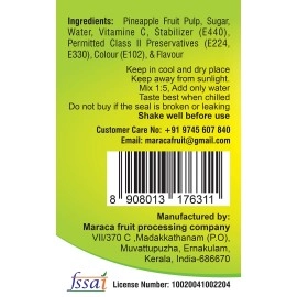Maraca Natural Drink | Pineapple Squash | Pineapple Juice Syrup | Pineapple Concentrate (2.6 Kg)