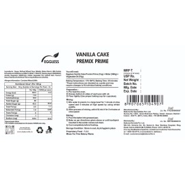 Bakersveggie Eggless Cake Premix, 1 Kg (Vanilla Cake Premix Prime)