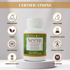 Nature Code Neem Ayurvedic Capsules| Azadirchta indica 400 mg |Blood Purifier Anti Acne, Skin Wellness| For both men and women| Ayurvedic Classical Medicine (1)