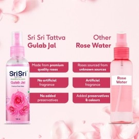 Sri Sri TATTVA shuddhta ka naam Gulab Jal Spray - Pure Rose Water Mist for Hydrated, Glowing Skin - Premium Toner & Cleanser for Soft, Smooth Skin | 100ml (Pack of 2)