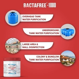 BACTAFREE Chlorine Tablets for Water Tank | Purify 1000 Litres per Tablet, 150 Tablets | Water Purification Tablet, Overhead & Underground Water Cleaning | Effervescent Disinfectant Tablets, Pack of 1