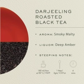Makaibari Roasted Darjeeling Loose Leaf Black Tea, 100g Tin Caddy, 100% Darjeeling Long Leaf Tea, Smoky Flavor