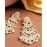 I Jewels 18k High Gold Matt Finish Plated Long 3 Layered Beaded Chandbali Earrings with Kundan & Pearl Work for Women (E2859)