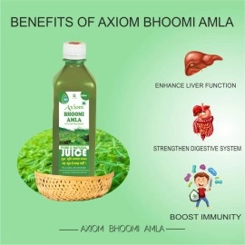 Axiom Bhoomi Amla Herbal Juice 500 ml | Healthy Liver | Helps In Digestion | Boost Immunity | 100% Natural WHO-GLP,GMP, Certified Product |
