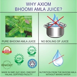 Axiom Bhoomi Amla Herbal Juice 500 ml | Healthy Liver | Helps In Digestion | Boost Immunity | 100% Natural WHO-GLP,GMP, Certified Product |