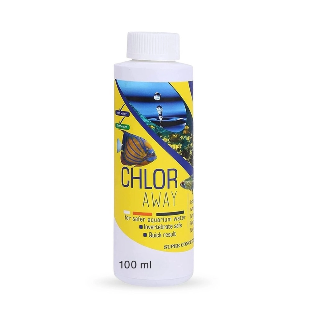 Foodie Puppies Aquatic Remedies Chlor Away - 100ml | Suitable for Fresh Water and Salt Water | Chlorine and Chloramine Remover | Aquarium Water Conditioner, with Free Key Ring