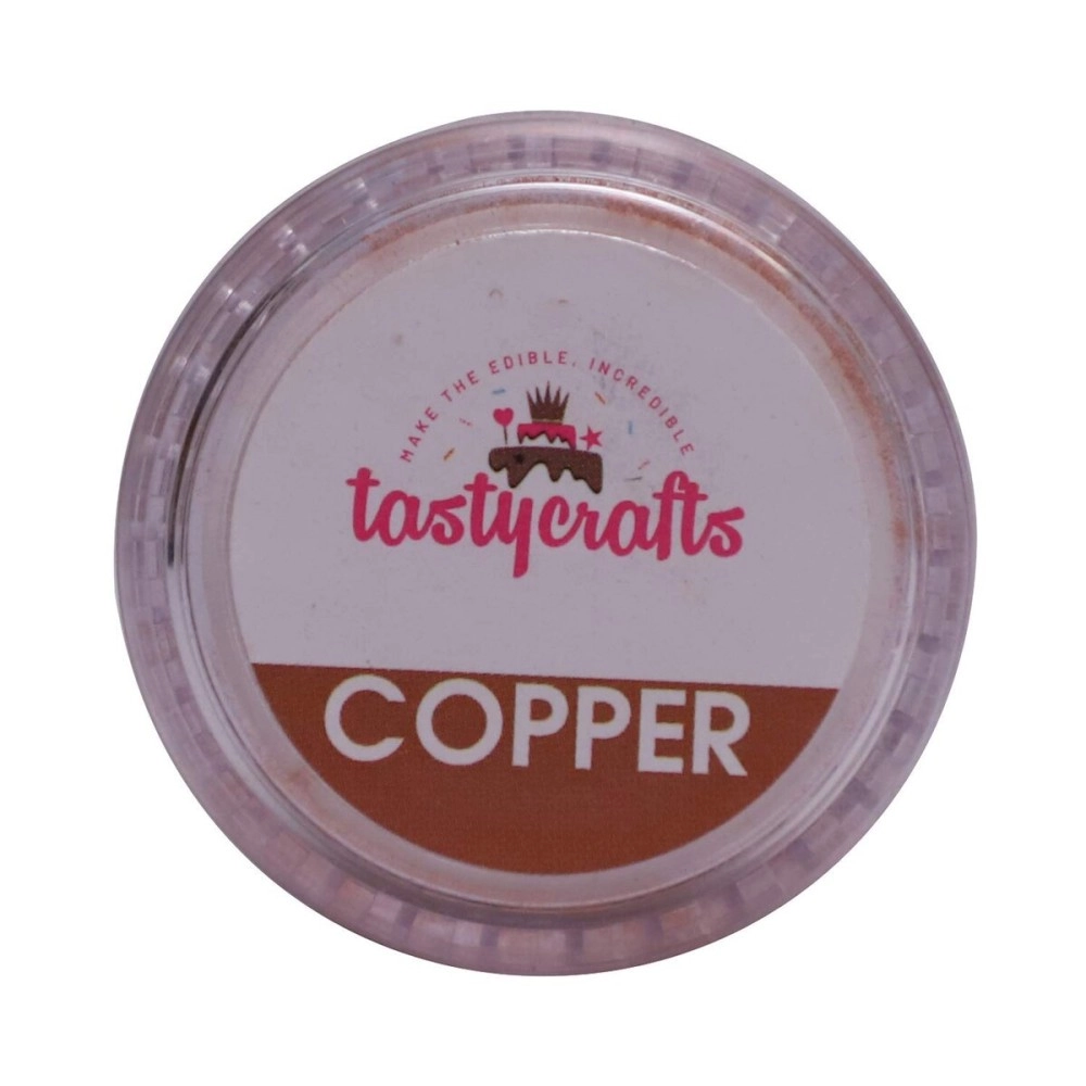 Encrust Ventures Tasty crafts Luster Dust | Pearl Dust | Edible Product for Cake Dcor | Sparkling Effect | topping | Glittering Shiner Dust | For Decorative Use, 4.25 gm - Copper