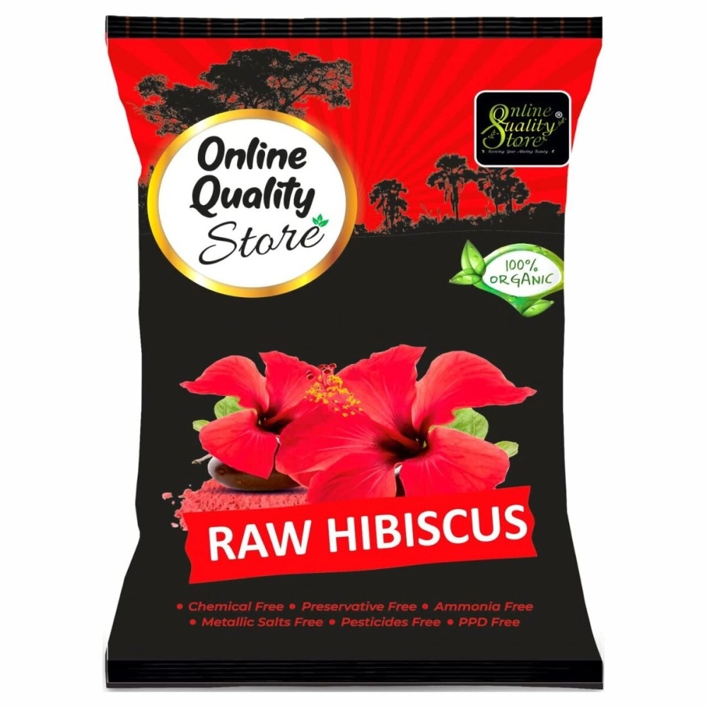 Online Quality Store 100% Pure Raw Dried Hibiscus_100g - The Green Herbs Organic Hibiscus Powder | Hibiscus Pure Herbal 100% Natural Raw & Dried Ayurvedic Powder for Face Pack