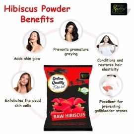 Online Quality Store 100% Pure Raw Dried Hibiscus_100g - The Green Herbs Organic Hibiscus Powder | Hibiscus Pure Herbal 100% Natural Raw & Dried Ayurvedic Powder for Face Pack