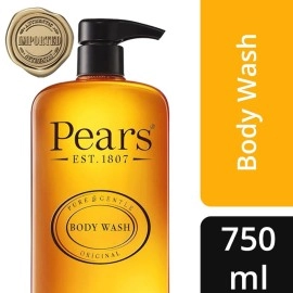 Pears Pure & Gentle Body Wash - Soap-free Cleanser - Nourishing Gel with 98% Pure Glycerin & Natural Oils - for Glowing Skin 10x More Moisturiser - Beauty Bath for Moisturising Care - 750ml