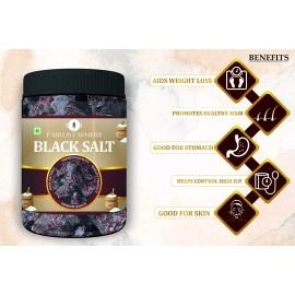 Farm & Farmers Black Salt Whole/Kala Namak, 400 gm