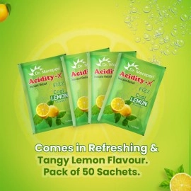 DR. MOREPEN Acidity-X Fizz - Instant Relief From Acidity, Indigestion & Gas | Comes in Refreshing & Tangy Lemon Flavour | Pack of 50 Sachets