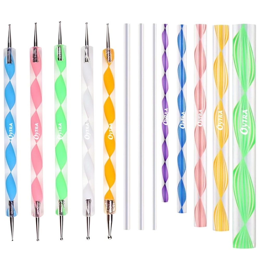 Oytra Mandala Dotting Tool Set 13 Piece for Clay Modelling Sculpting Shaping Nail Art Lippan Ball Embossing Acrylic Stylus Tools for Painting Sculpture Pottery Craft