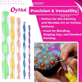 Oytra Mandala Dotting Tool Set 13 Piece for Clay Modelling Sculpting Shaping Nail Art Lippan Ball Embossing Acrylic Stylus Tools for Painting Sculpture Pottery Craft