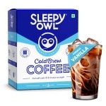 Sleepy Owl Coffee French Vanilla Cold Brew Packs | Set of 5 Packs - Makes 15 Cups |3 Step Brew - No Equipment Required | 100% Arabica Beans - Sourced Directly from Farms