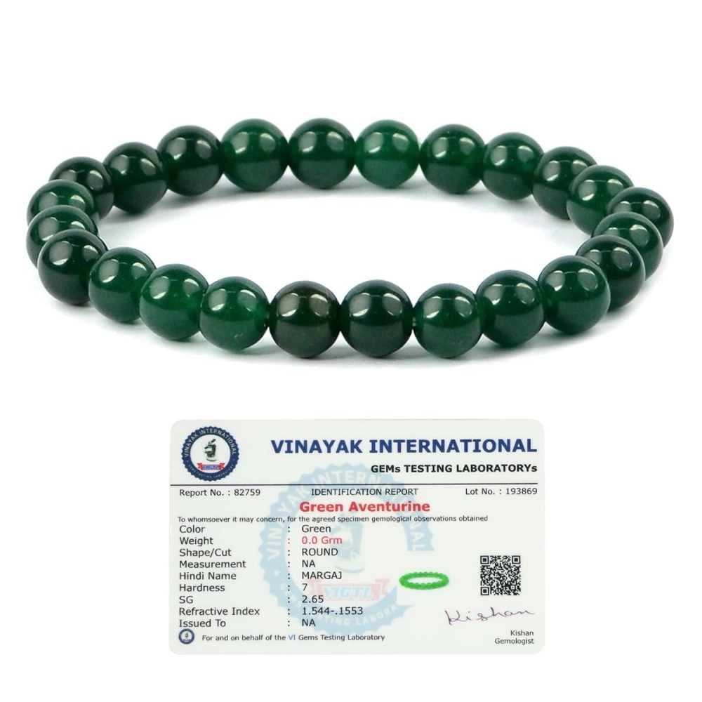 Reiki Crystal Products Natural Green Aventurine Bracelet 8 mm Round Bead Bracelet for Unisex