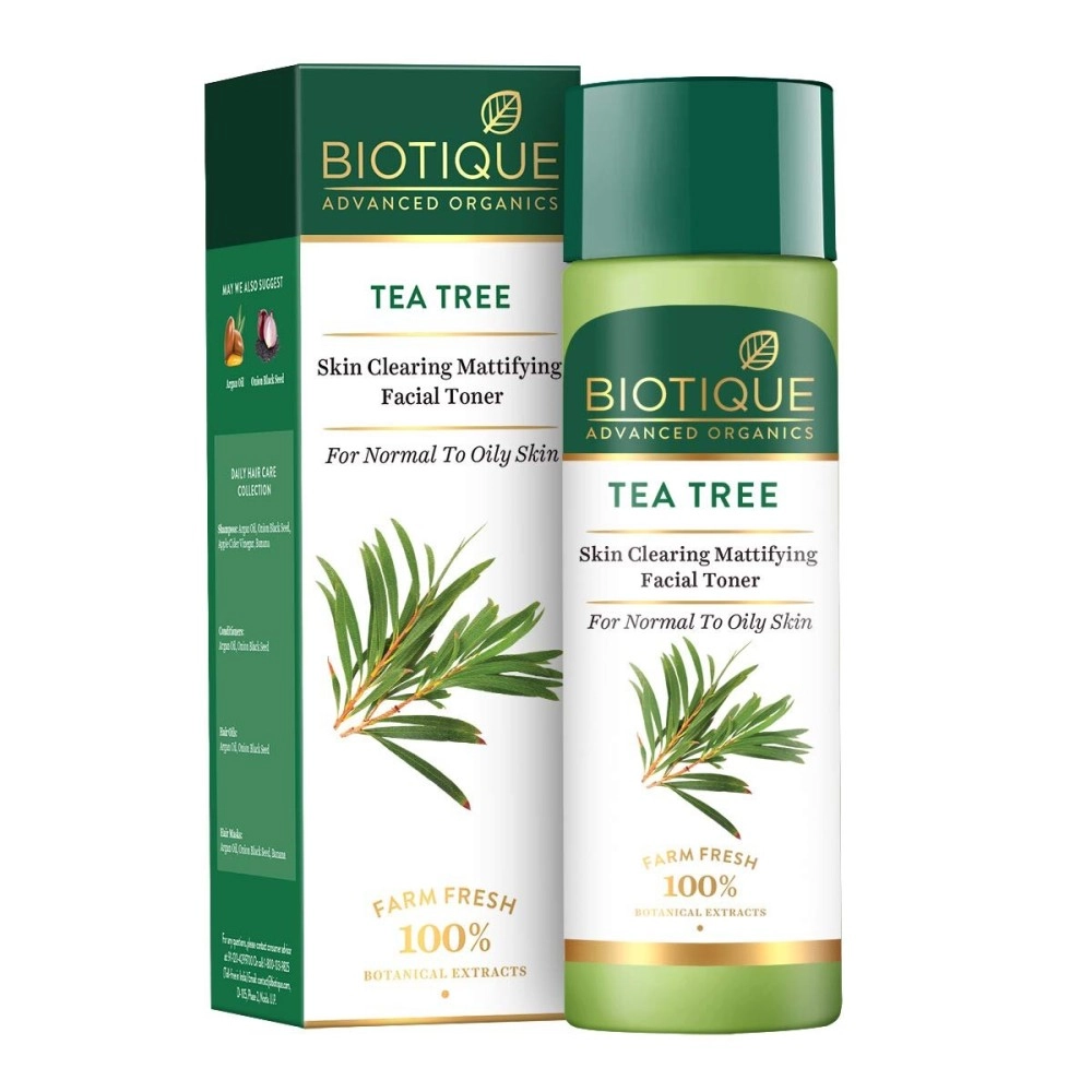 Biotique Tea Tree Skin Clearing Mattifying Facial Toner, Normal to Oily Skin Face Toner, 120ml