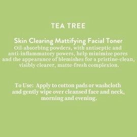 Biotique Tea Tree Skin Clearing Mattifying Facial Toner, Normal to Oily Skin Face Toner, 120ml