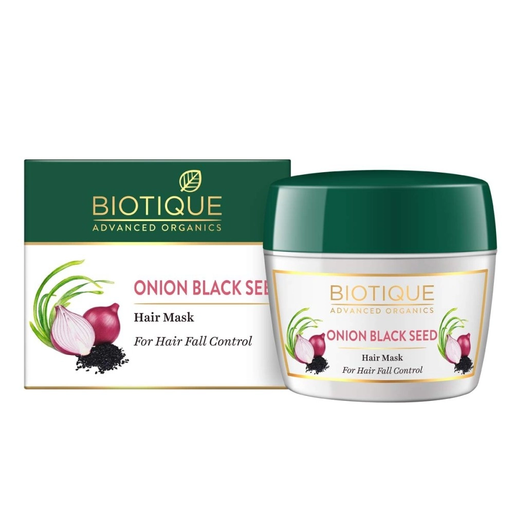 Biotique Onion Black Seed Hair Mask, Ideal For Hair Fall Control, 175g, Multi