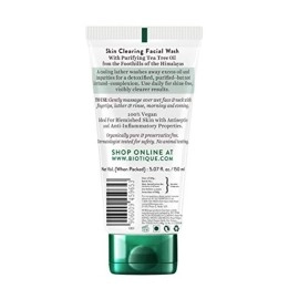 Biotique Tea Tree Skin Clearing Normal To Oily Skin Face Wash, 150 Ml Treats Acne, Pimples, Clear Skin Paraben & Sls Free, Multi