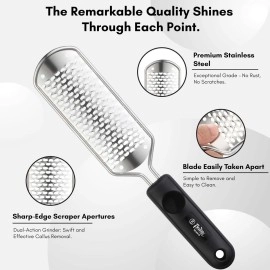 Beaut Secrets Pedicure Foot File Callus Remover, Foot Scrubber Removes Hard Skin, Can Be Used On Both Dry And Wet Feet, Foot Rasp Black.
