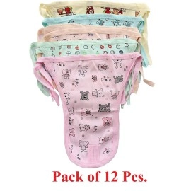 CUTEABLY New Born Baby Cloth Diapers Langot Washable Reusable Nappies (0-6 Months, Pack of 12)