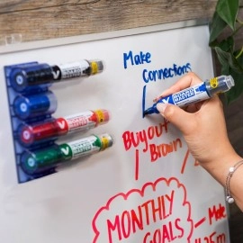 Pilot V Board Master Medium Bullet Tip Liquid Ink Pen with Replacable Tip & Ink Cartridge | Pack Of 4 - Black, Blue, Red & Green