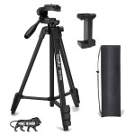 Osaka OS 550 Tripod 55 Inches (140 cm) with Mobile Holder and Carry Case for Smartphone Phone Tripod Stand & DSLR Camera Stand Portable Lightweight Aluminium Tripod