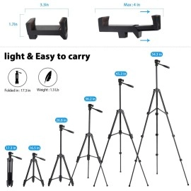 Osaka OS 550 Tripod 55 Inches (140 cm) with Mobile Holder and Carry Case for Smartphone Phone Tripod Stand & DSLR Camera Stand Portable Lightweight Aluminium Tripod