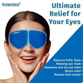 TOWINO CARE Eye Mask With Cooling Gel Eye Mask For Dark Circles,Dry Eyes, Cooling Eyes, Pain Relief, Redness, Eye Patches Eye Cooling Gel Pads For Eye Relaxing Mask Gel Eyes Pack Eye Mask For