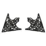 FURE Black Nickel Metal Grill Triangular Collar Pins for Men and Women