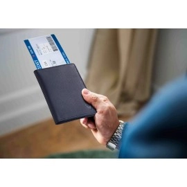 Wildhorn Leather Unisex Passport Wallet (Blue Safiano)