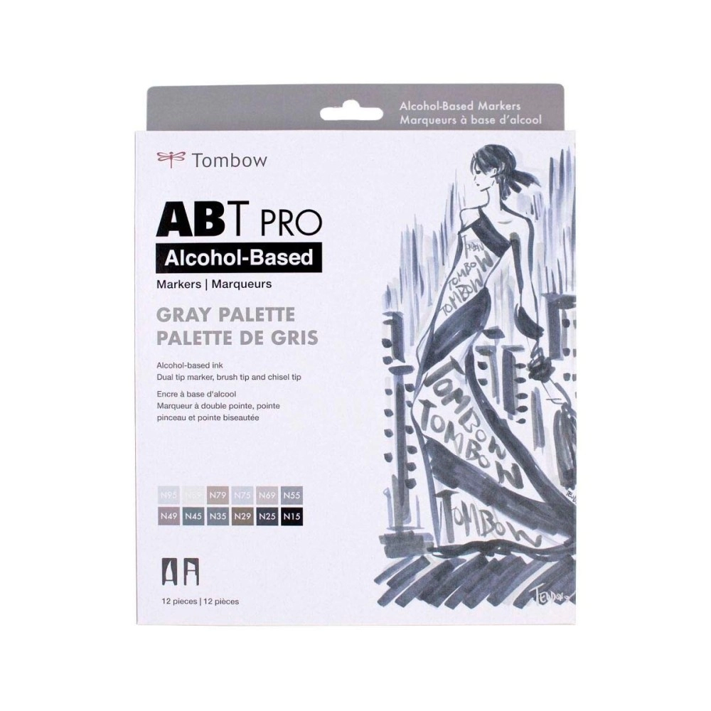 Tombow ABT Pro Marker Set 12pc Gray