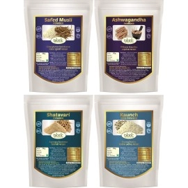 Biotic Safed Musli, Ashwagandha, Shatavari & Kaunch Seed Powder - 200gms (50gms each)