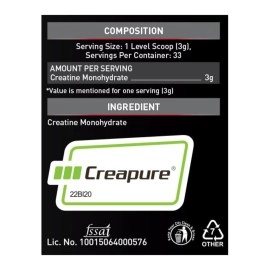 MuscleBlaze CreaPRO Creatine with Creapure Powder from Germany, Pack of 100 gms, Unflavoured
