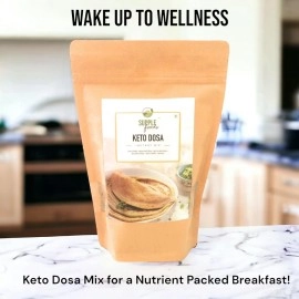 SUPPLE foods Keto Dosa Batter Instant Mix - 400g - Healthy Low Carb, High Protein & Low GI Diet - Easy to Cook Natural Plant Proteins Dosa Mix Powder - Gluten Free and Vegan